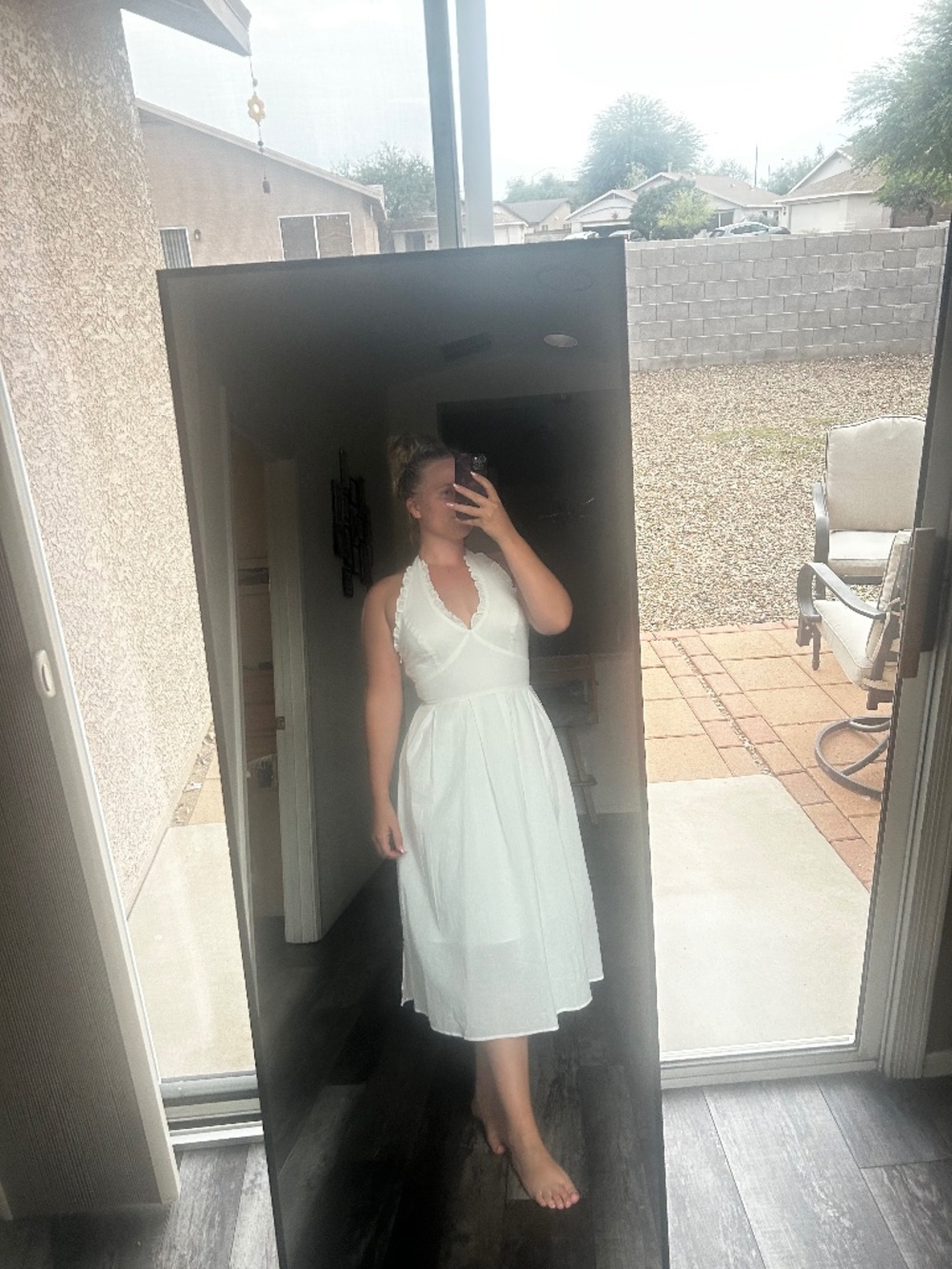 White halter dress